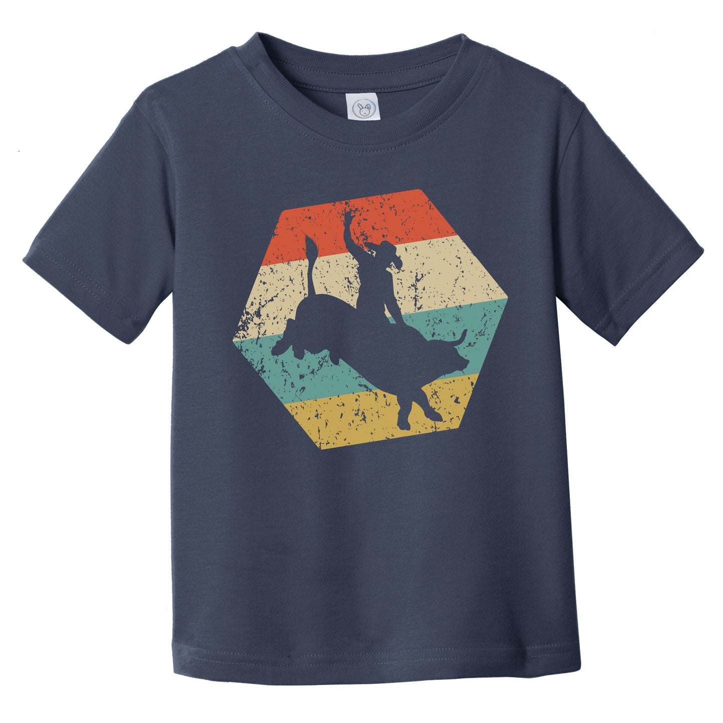 Rodeo Retro Distressed Hexagon Bull Rider Infant Toddler T-Shirt