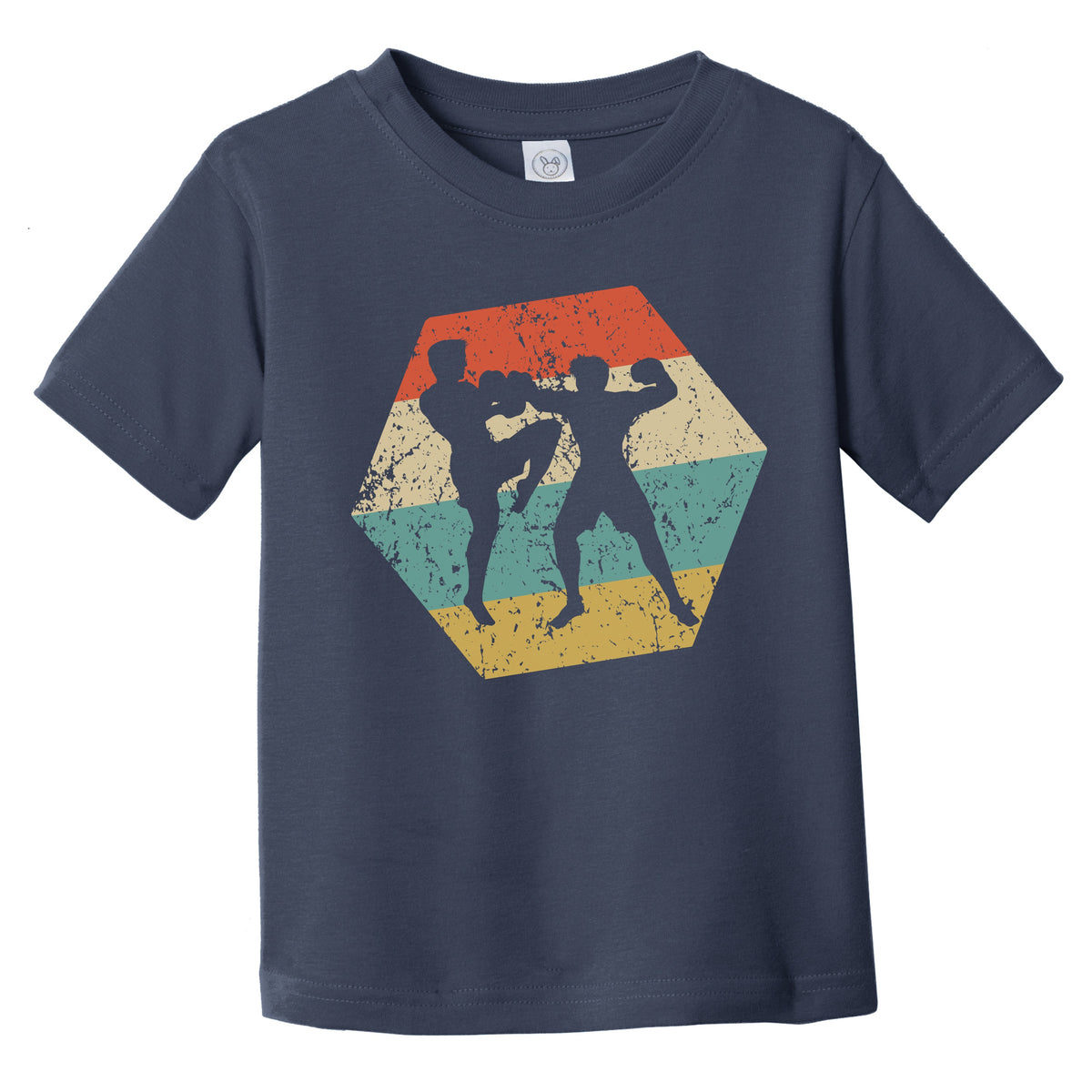 Mixed Martial Arts Retro Distressed Hexagon MMA Fighters Infant Toddler T-Shirt