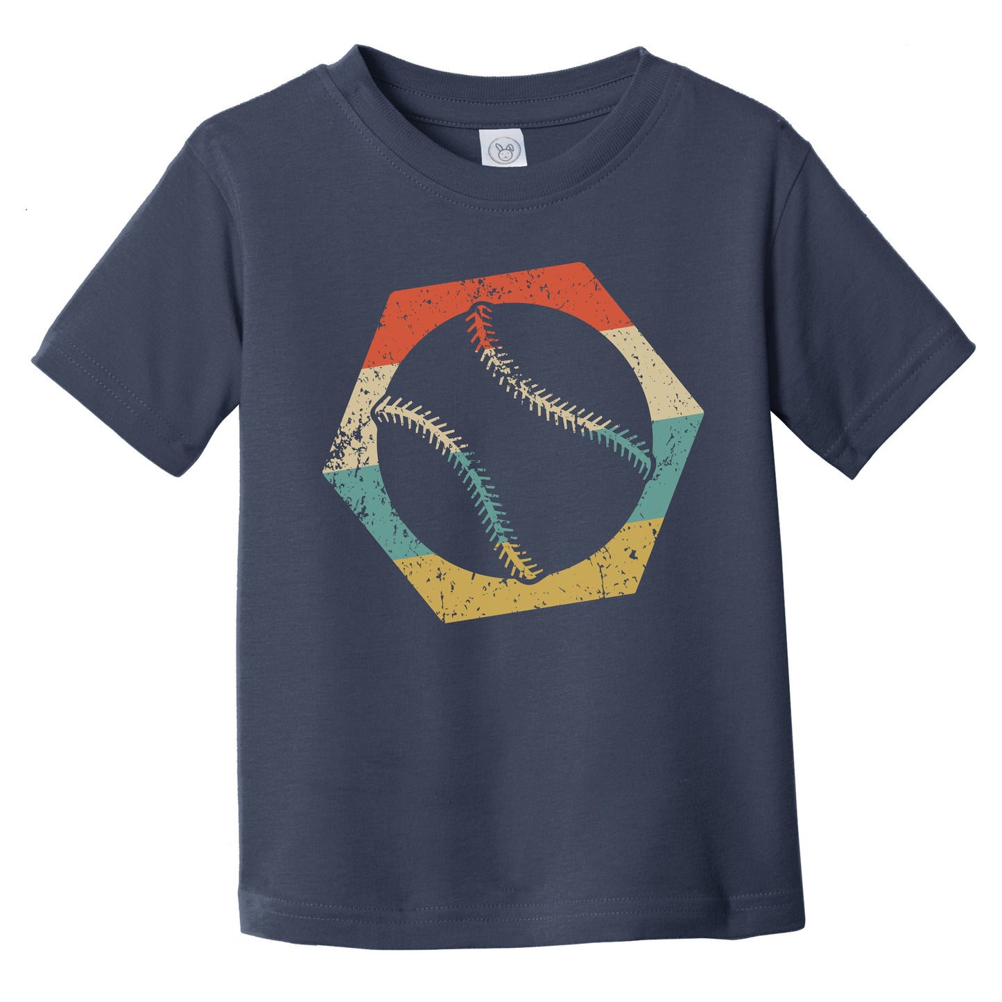 Baseball Softball Retro Distressed Hexagon Ball Infant Toddler T-Shirt