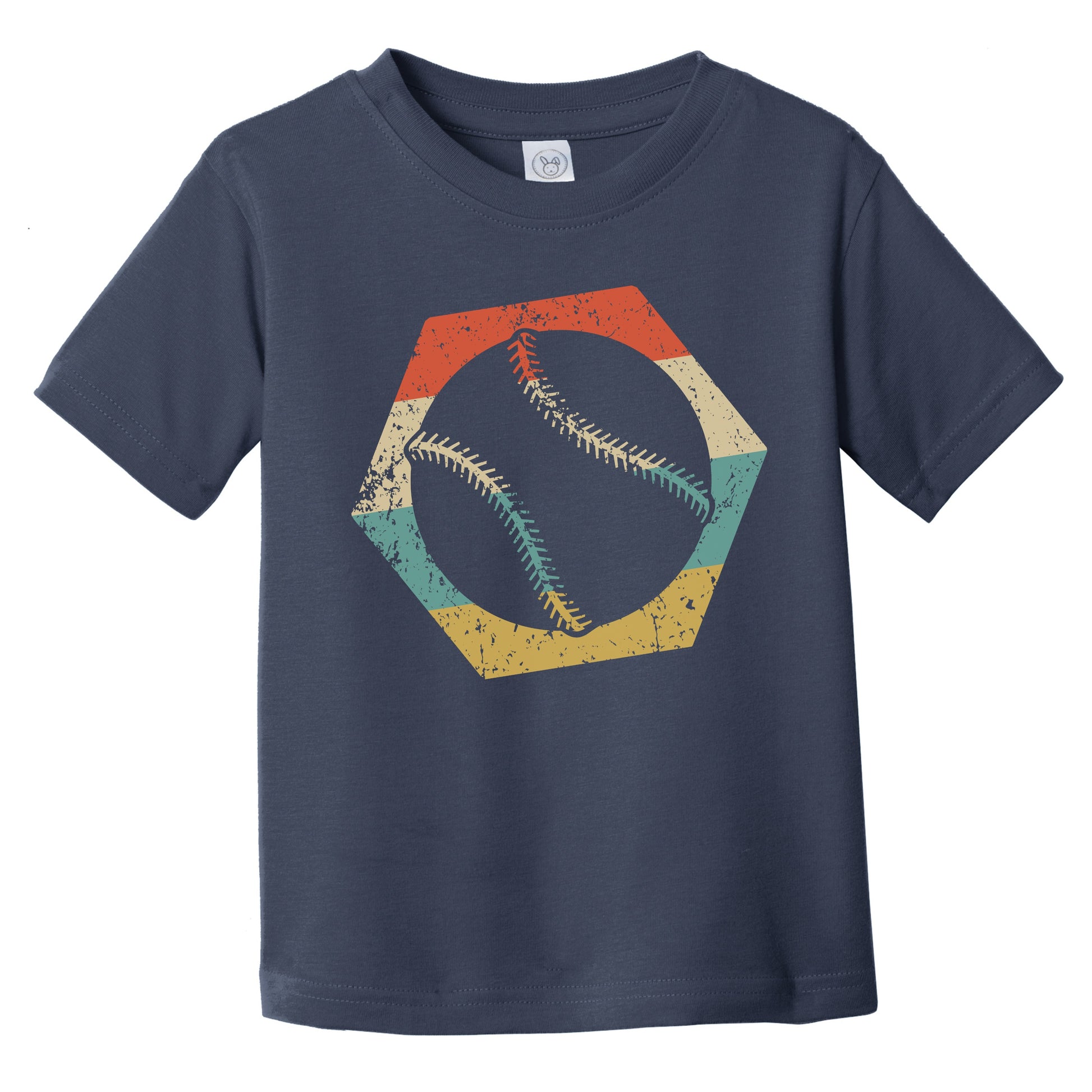Baseball Softball Retro Distressed Hexagon Ball Infant Toddler T-Shirt