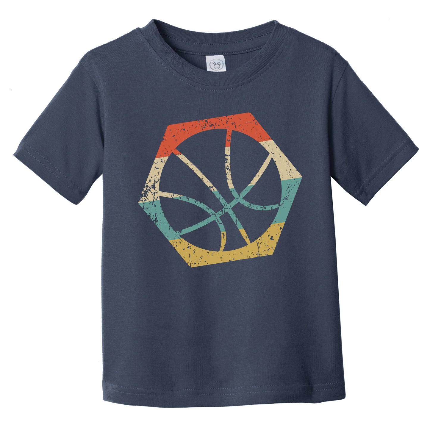Basketball Retro Distressed Hexagon Ball Infant Toddler T-Shirt