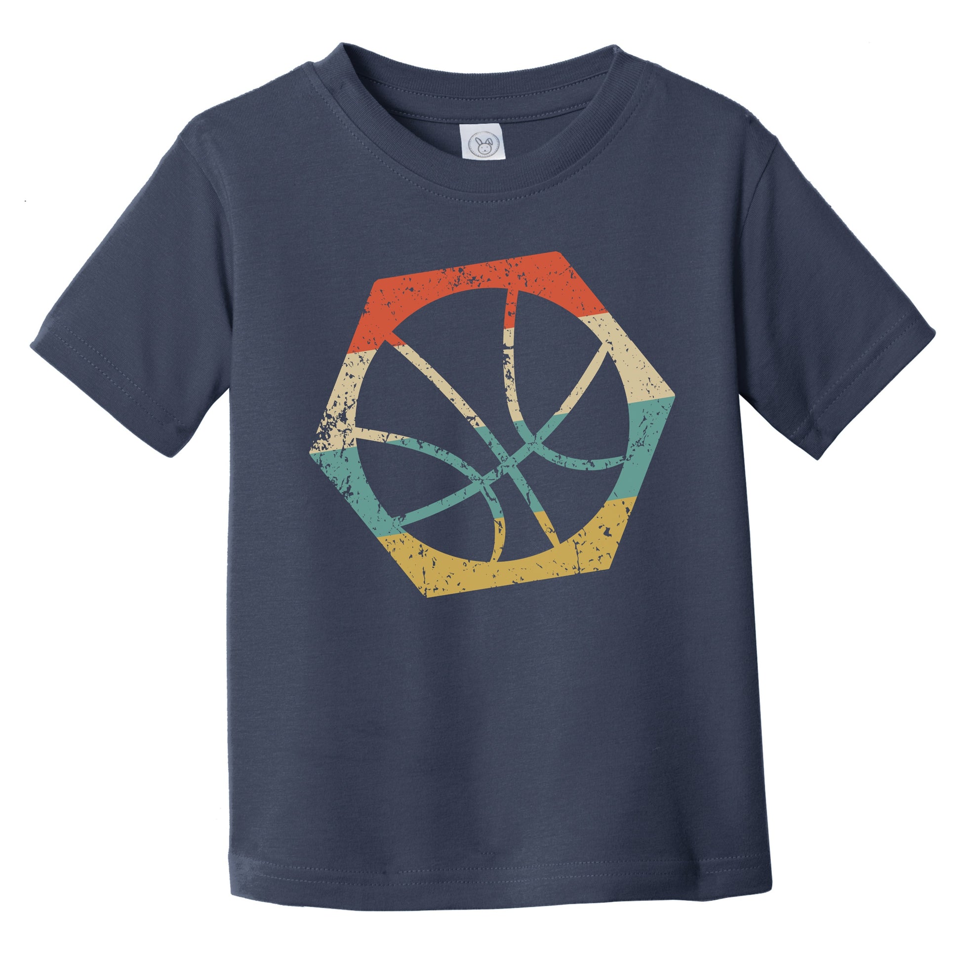 Basketball Retro Distressed Hexagon Ball Infant Toddler T-Shirt