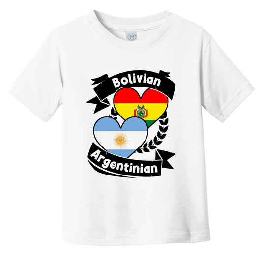 Bolivian Argentinian Heart Flags Bolivia Argentina Infant Toddler T-Shirt