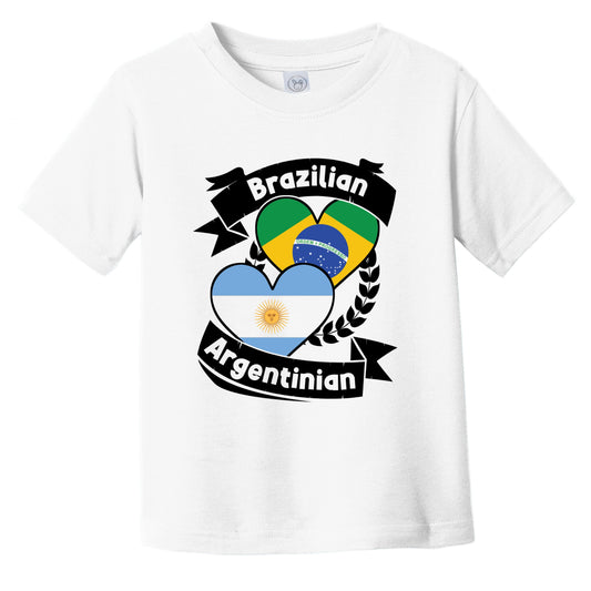 Brazilian Argentinian Heart Flags Brazil Argentina Infant Toddler T-Shirt