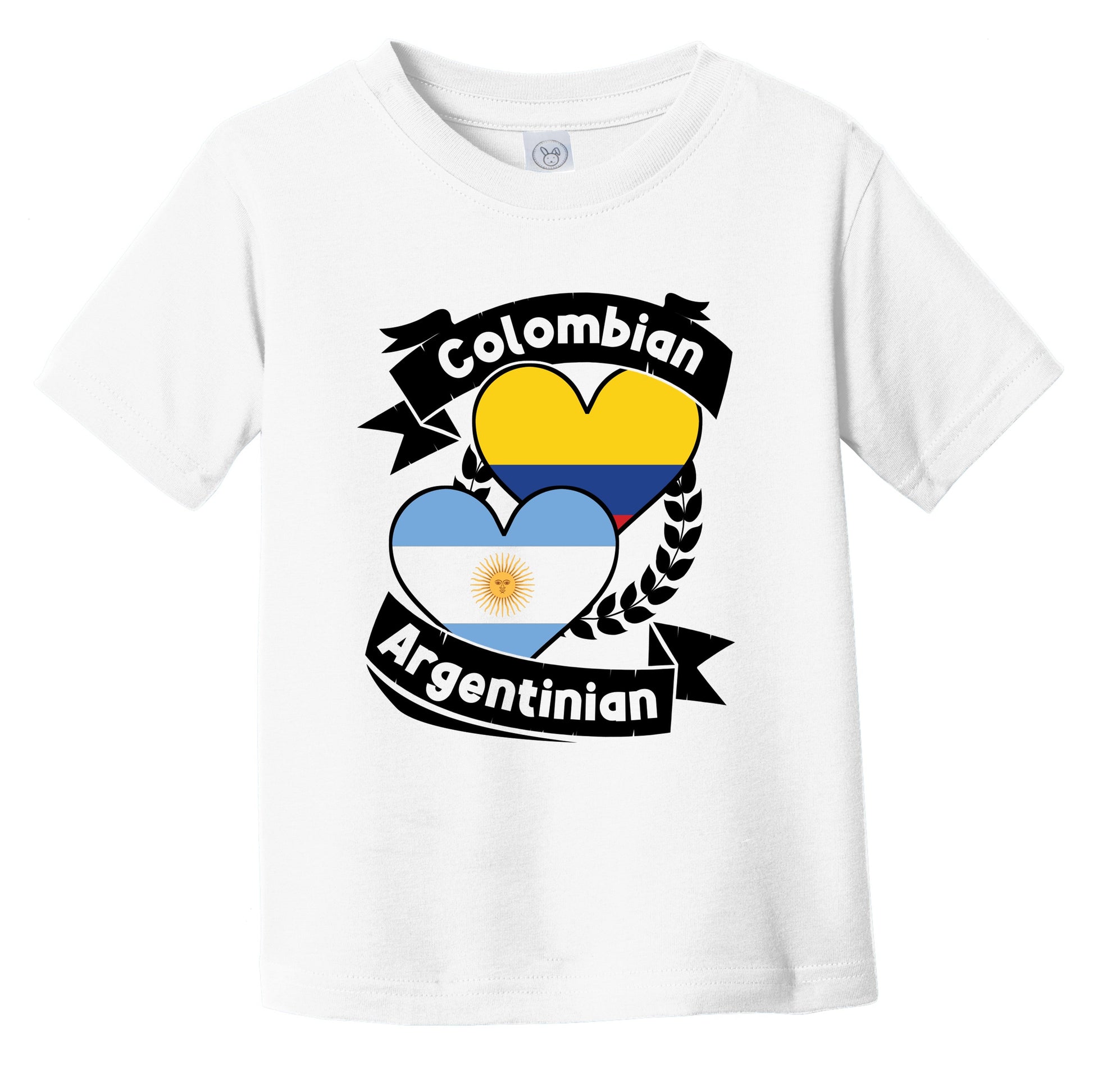 Colombian Argentinian Heart Flags Colombia Argentina Infant Toddler T-Shirt