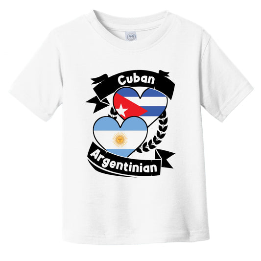 Cuban Argentinian Heart Flags Cuba Argentina Infant Toddler T-Shirt