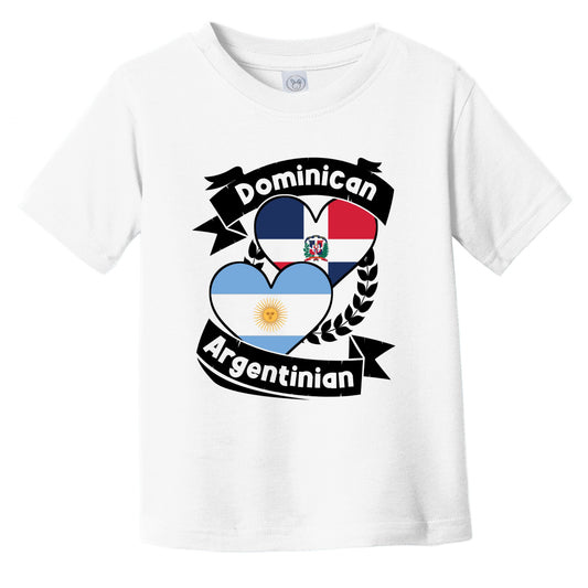 Dominican Argentinian Heart Flags Dominican Republic Argentina Infant Toddler T-Shirt