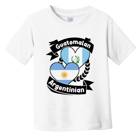Guatemalan Argentinian Heart Flags Guatemala Argentina Infant Toddler T-Shirt