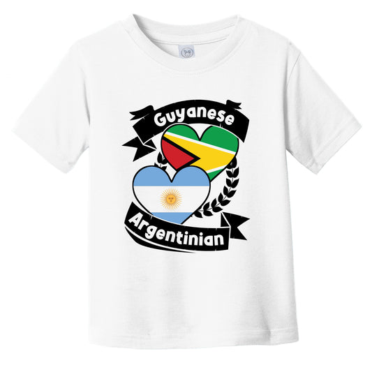 Guyanese Argentinian Heart Flags Guyana Argentina Infant Toddler T-Shirt