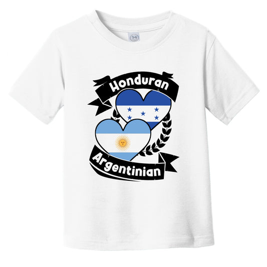 Honduran Argentinian Heart Flags Honduras Argentina Infant Toddler T-Shirt