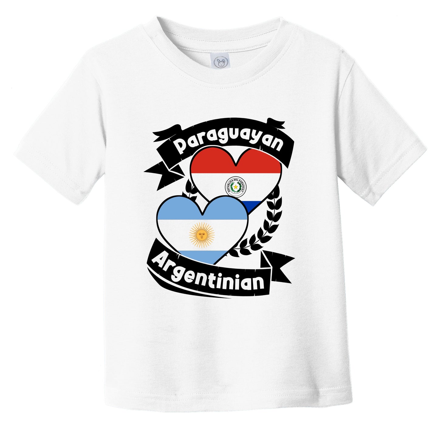 Paraguayan Argentinian Heart Flags Paraguay Argentina Infant Toddler T-Shirt