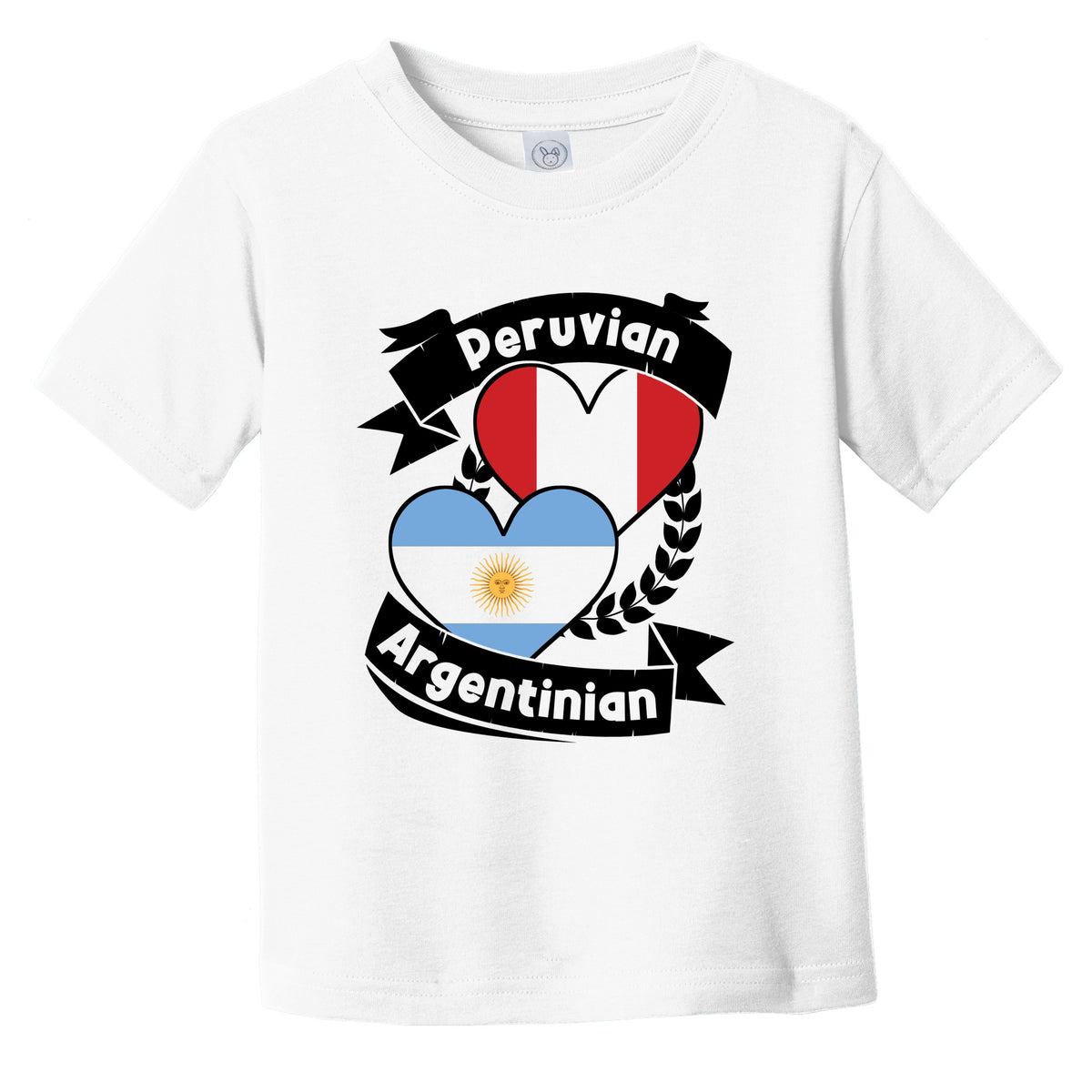 Peruvian Argentinian Heart Flags Peru Argentina Infant Toddler T-Shirt