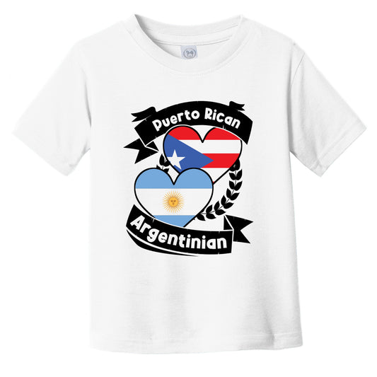 Puerto Rican Argentinian Heart Flags Puerto Rico Argentina Infant Toddler T-Shirt