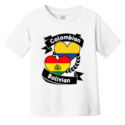 Colombian Bolivian Heart Flags Colombia Bolivia Infant Toddler T-Shirt