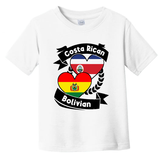 Costa Rican Bolivian Heart Flags Costa Rica Bolivia Infant Toddler T-Shirt