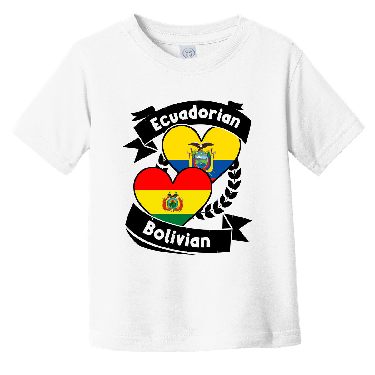 Ecuadorian Bolivian Heart Flags Ecuador Bolivia Infant Toddler T-Shirt