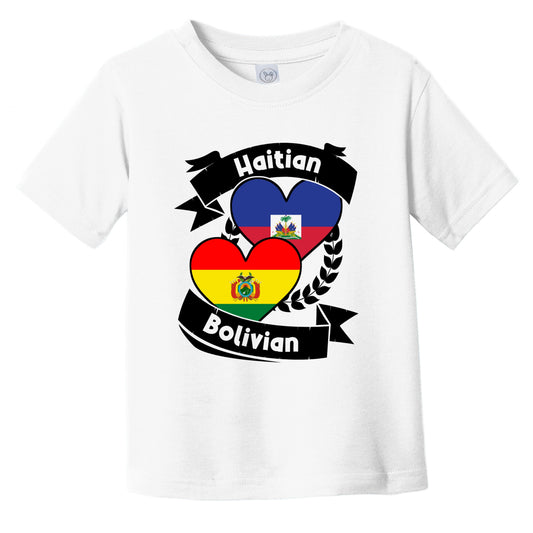 Haitian Bolivian Heart Flags Haiti Bolivia Infant Toddler T-Shirt