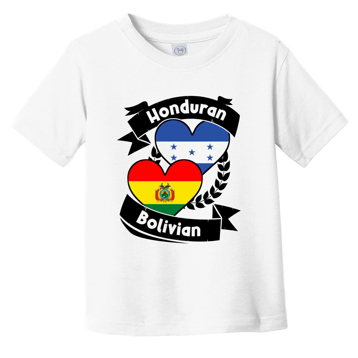 Honduran Bolivian Heart Flags Honduras Bolivia Infant Toddler T-Shirt