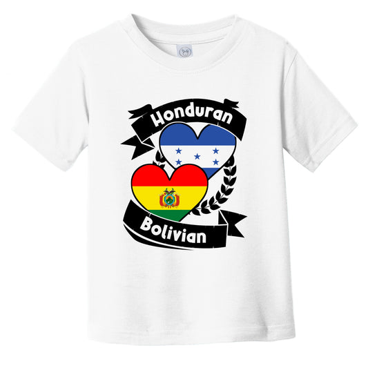 Honduran Bolivian Heart Flags Honduras Bolivia Infant Toddler T-Shirt