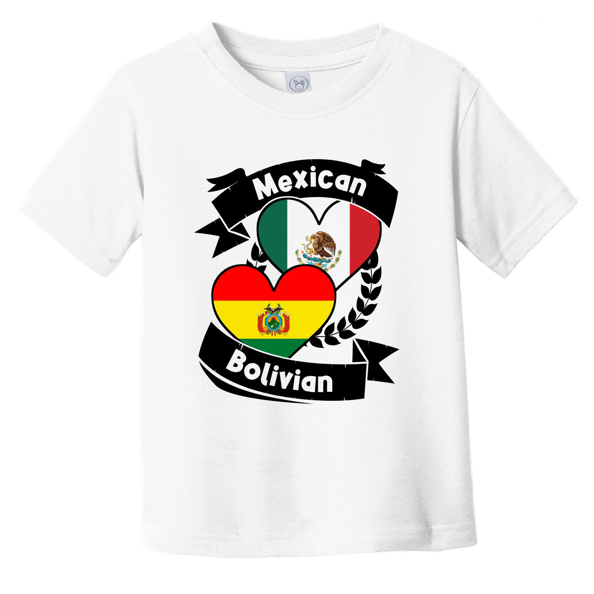 Mexican Bolivian Heart Flags Mexico Bolivia Infant Toddler T-Shirt