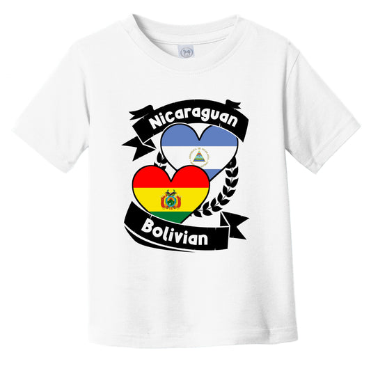 Nicaraguan Bolivian Heart Flags Nicaragua Bolivia Infant Toddler T-Shirt