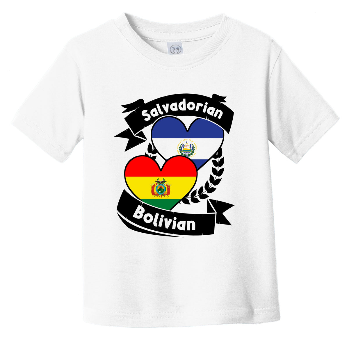 Salvadorian Bolivian Heart Flags El Salvador Bolivia Infant Toddler T-Shirt
