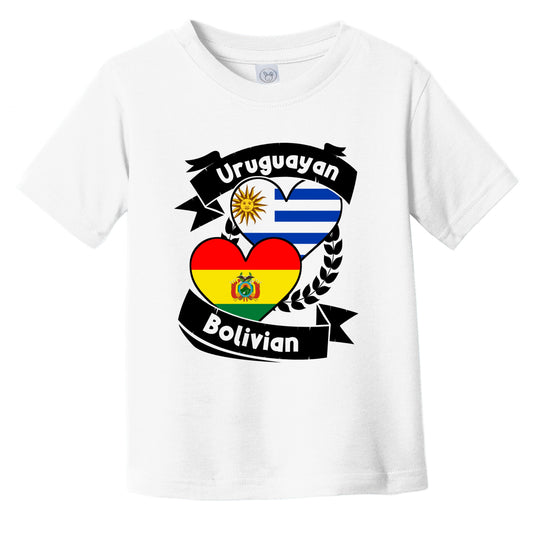 Uruguayan Bolivian Heart Flags Uruguay Bolivia Infant Toddler T-Shirt