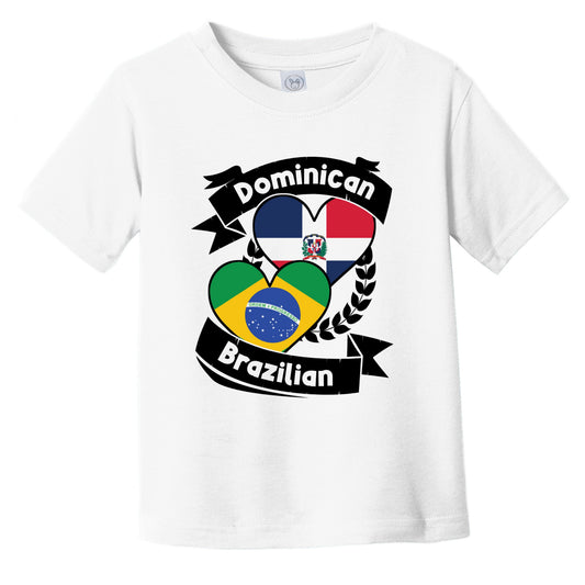 Dominican Brazilian Heart Flags Dominican Republic Brazil Infant Toddler T-Shirt