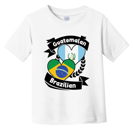 Guatemalan Brazilian Heart Flags Guatemala Brazil Infant Toddler T-Shirt