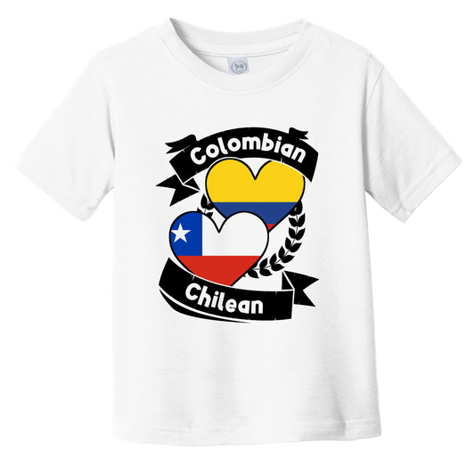 Colombian Chilean Heart Flags Colombia Chile Infant Toddler T-Shirt