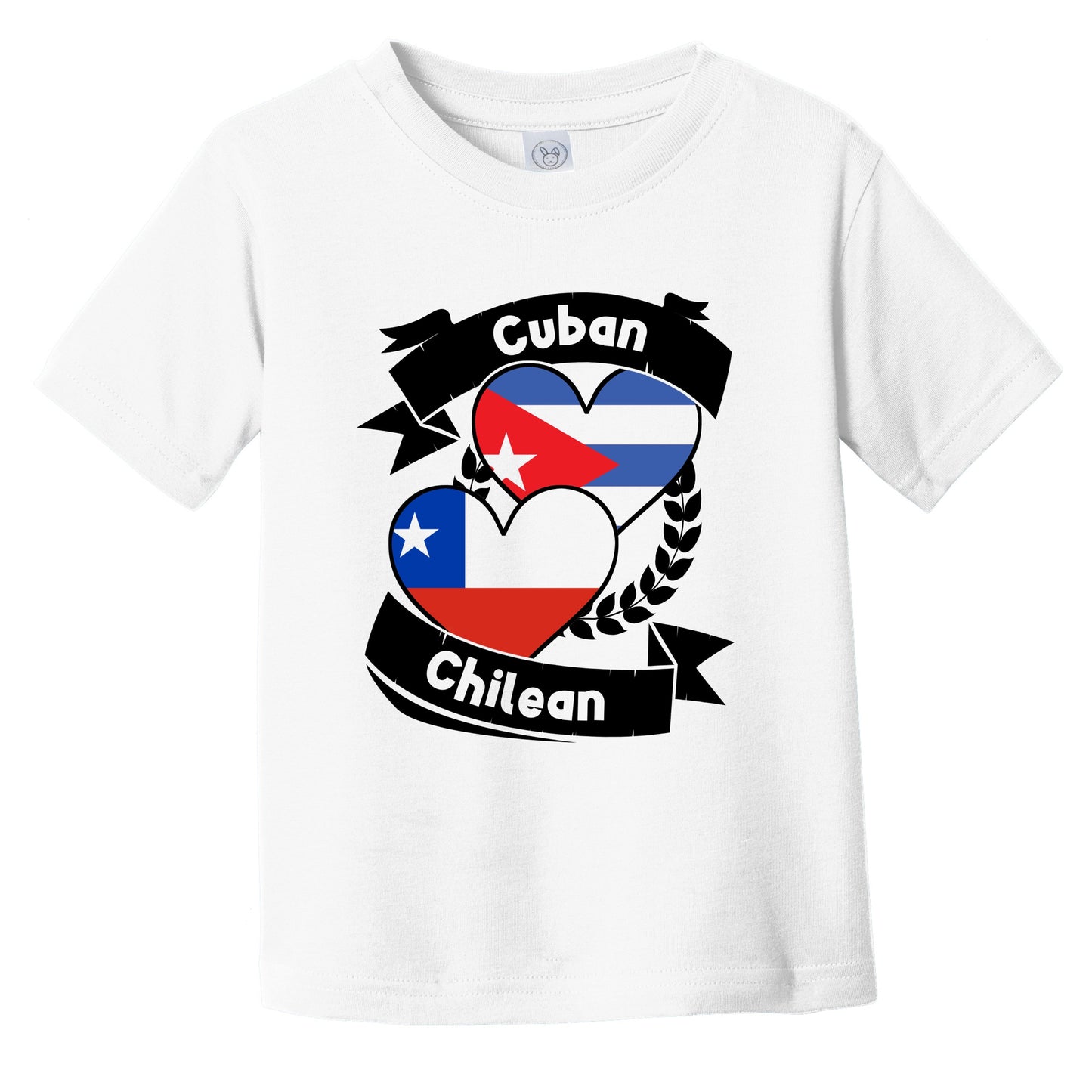 Cuban Chilean Heart Flags Cuba Chile Infant Toddler T-Shirt