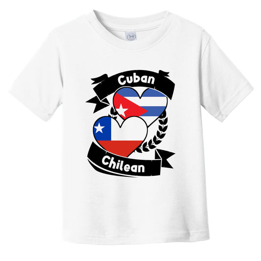 Cuban Chilean Heart Flags Cuba Chile Infant Toddler T-Shirt