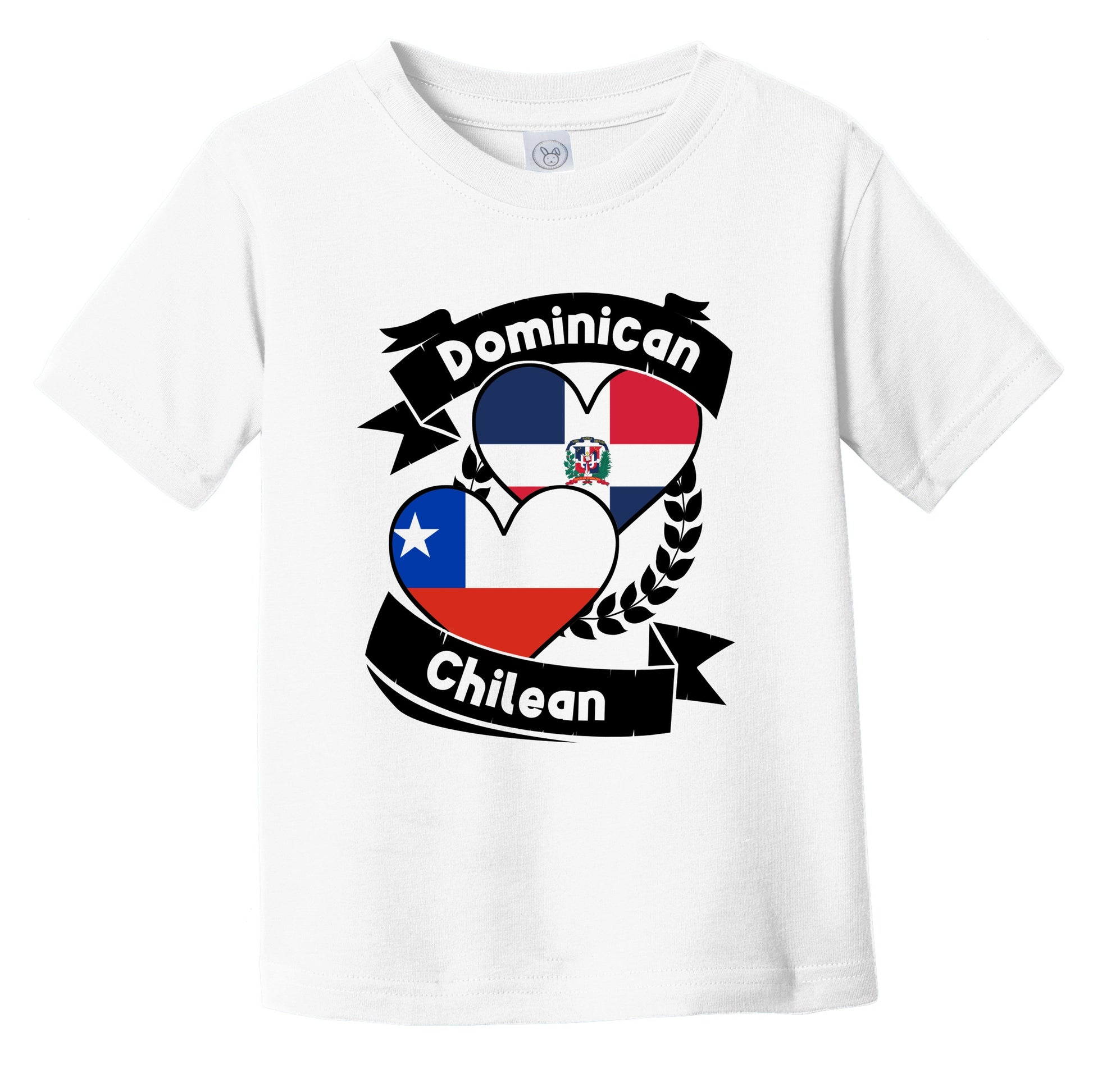 Dominican Chilean Heart Flags Dominican Republic Chile Infant Toddler T-Shirt