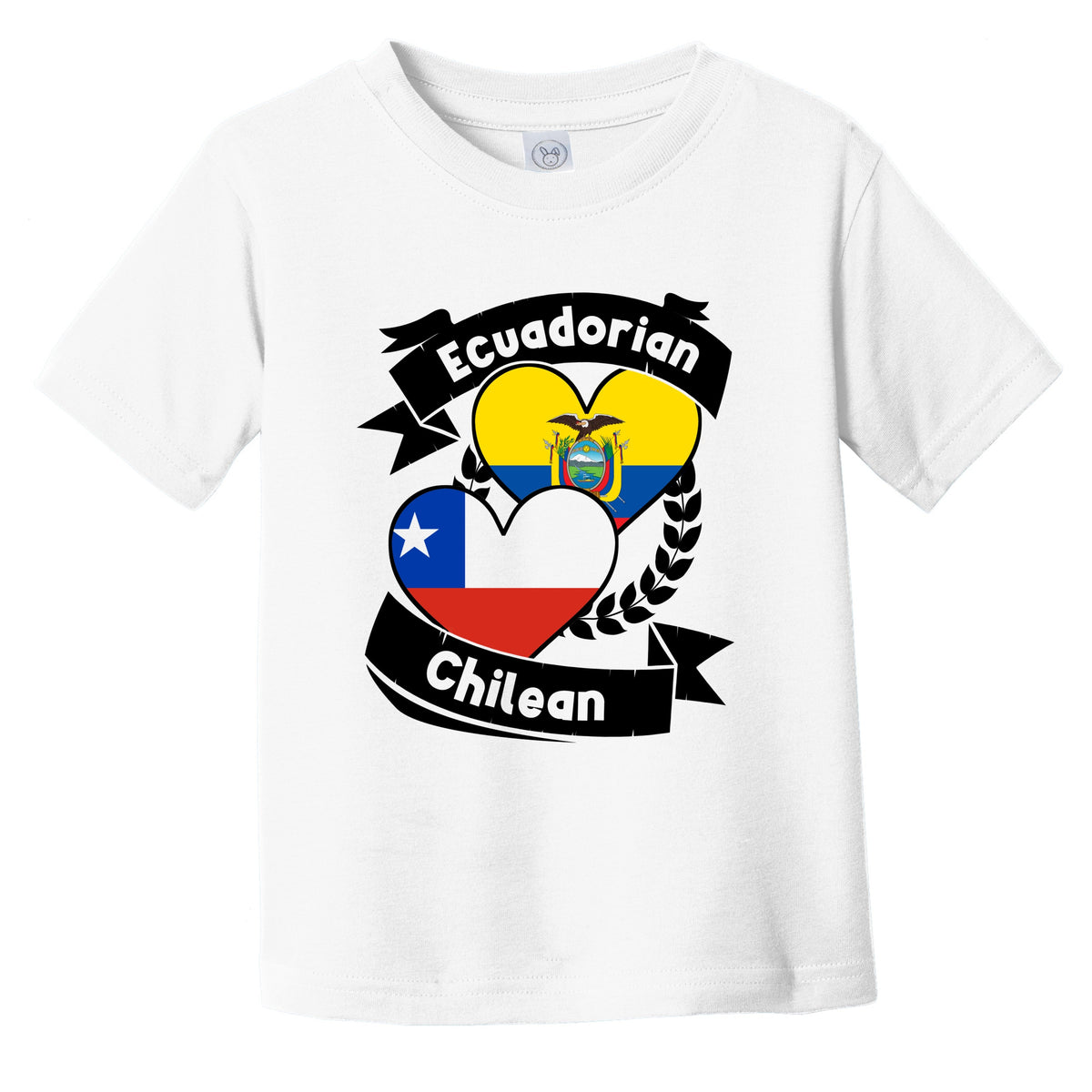 Ecuadorian Chilean Heart Flags Ecuador Chile Infant Toddler T-Shirt