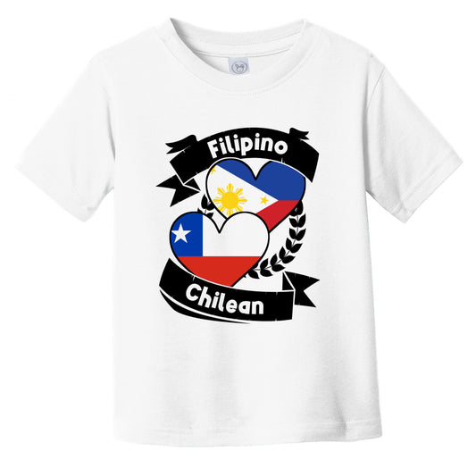 Filipino Chilean Heart Flags Philippines Chile Infant Toddler T-Shirt