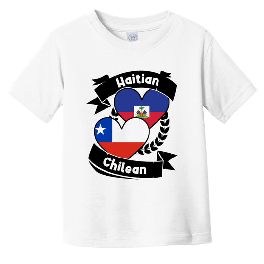 Haitian Chilean Heart Flags Haiti Chile Infant Toddler T-Shirt