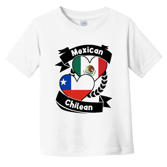 Mexican Chilean Heart Flags Mexico Chile Infant Toddler T-Shirt