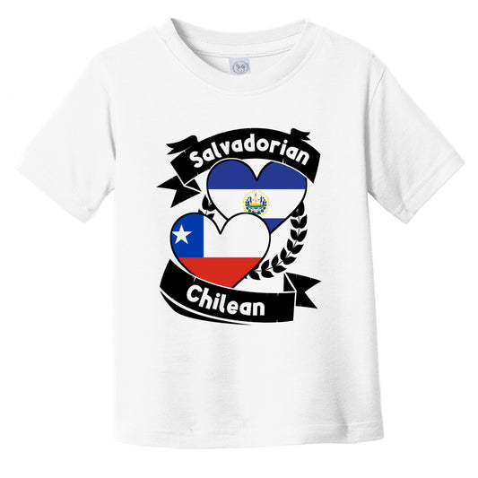 Salvadorian Chilean Heart Flags El Salvador Chile Infant Toddler T-Shirt