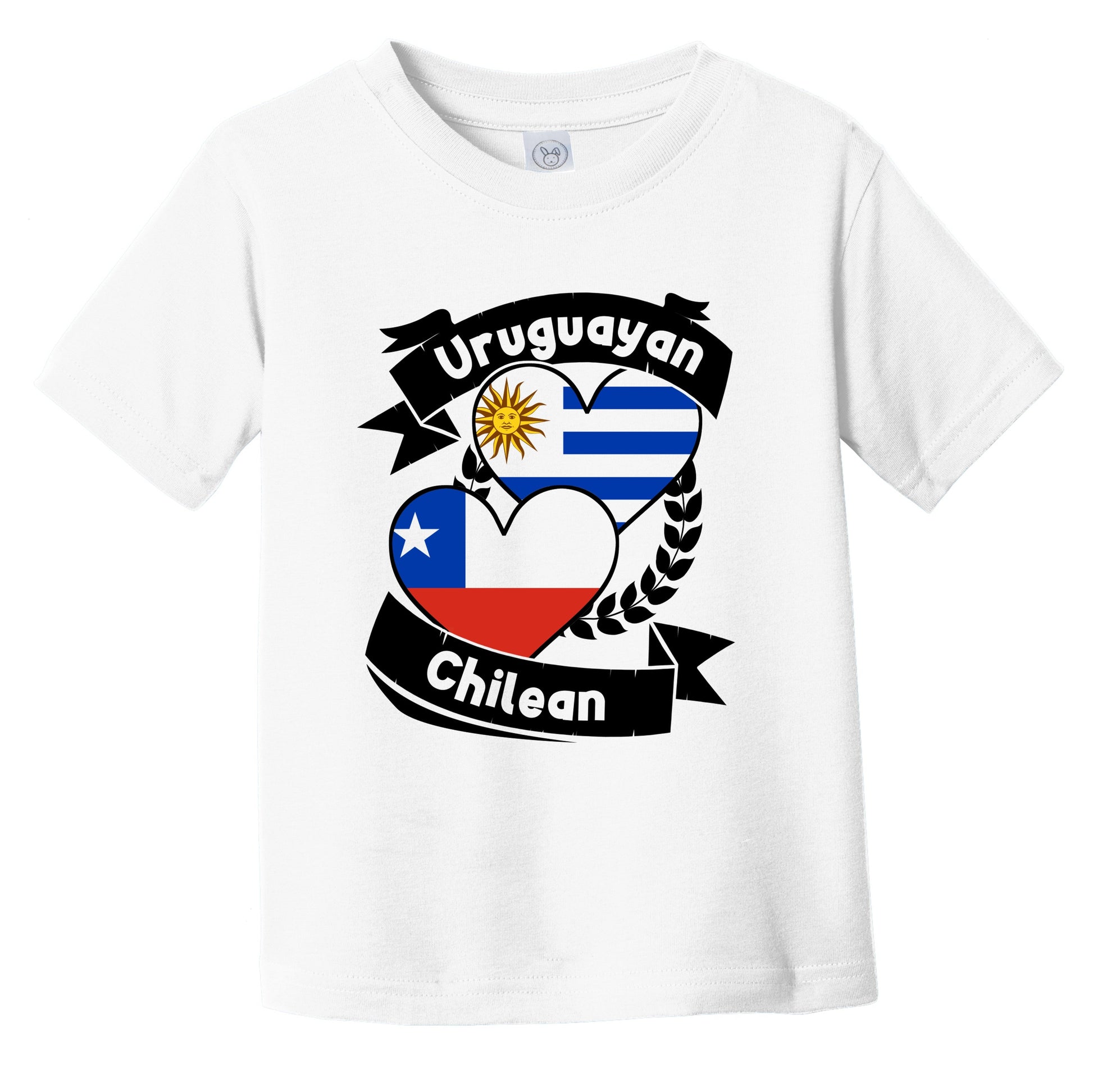 Uruguayan Chilean Heart Flags Uruguay Chile Infant Toddler T-Shirt