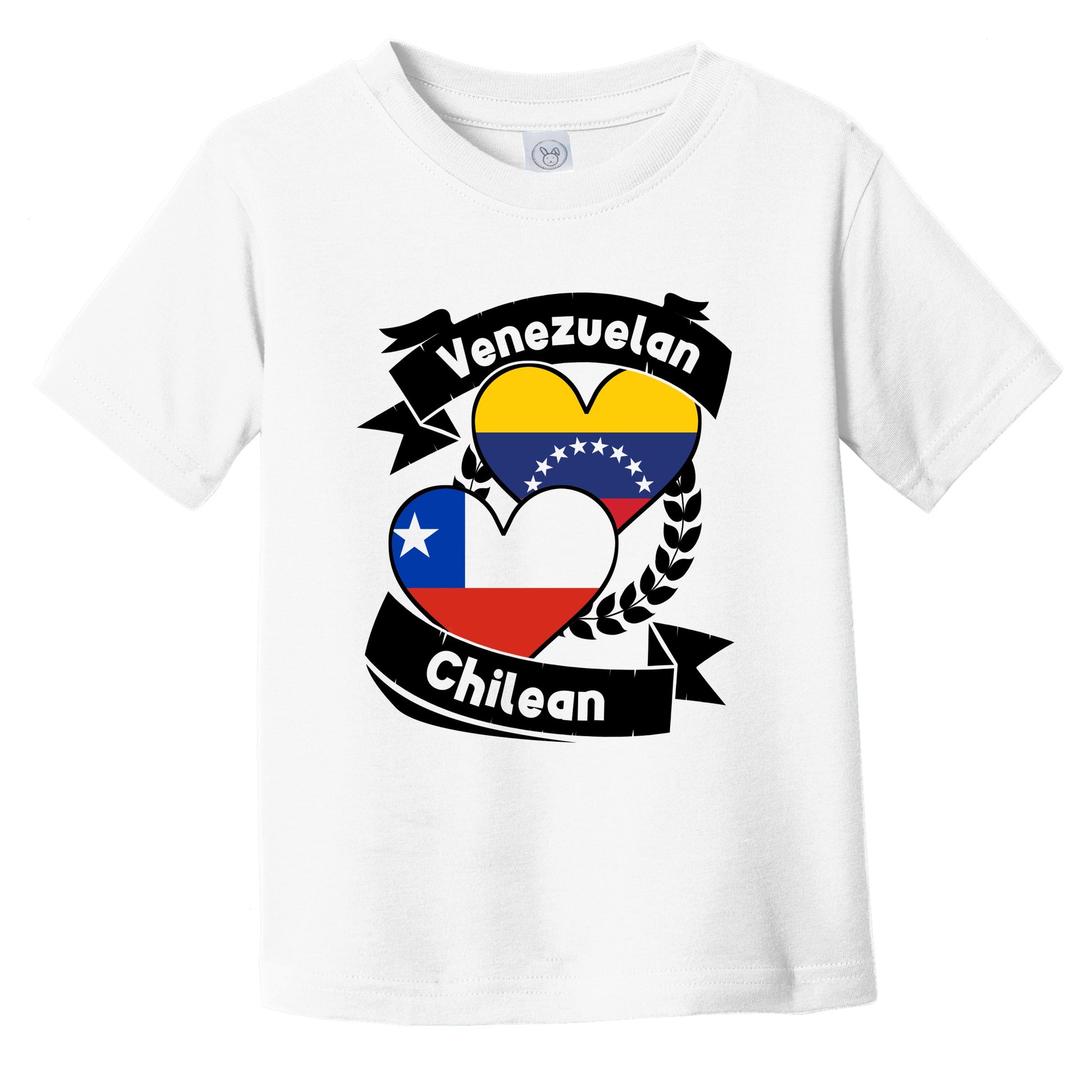 Venezuelan Chilean Heart Flags Venezuela Chile Infant Toddler T-Shirt