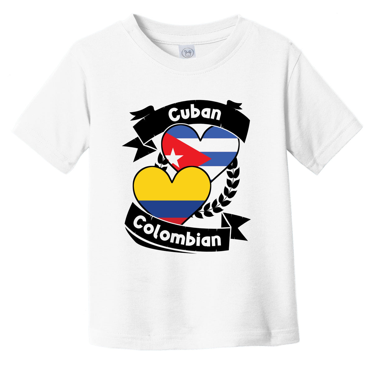 Cuban Colombian Heart Flags Cuba Colombia Infant Toddler T-Shirt