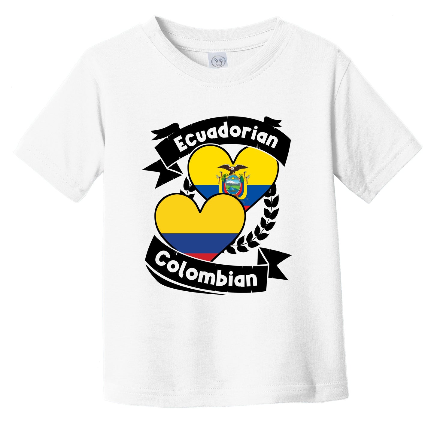 Ecuadorian Colombian Heart Flags Ecuador Colombia Infant Toddler T-Shirt
