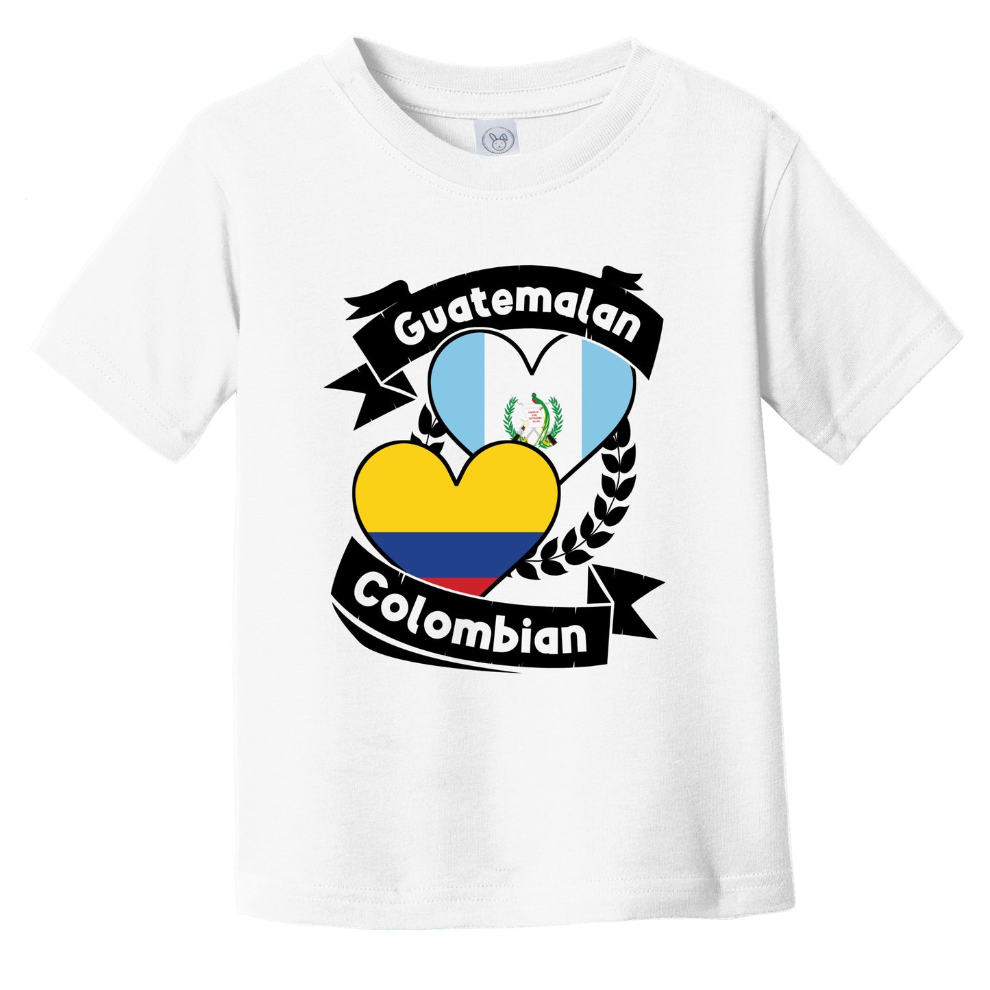 Guatemalan Colombian Heart Flags Guatemala Colombia Infant Toddler T-Shirt