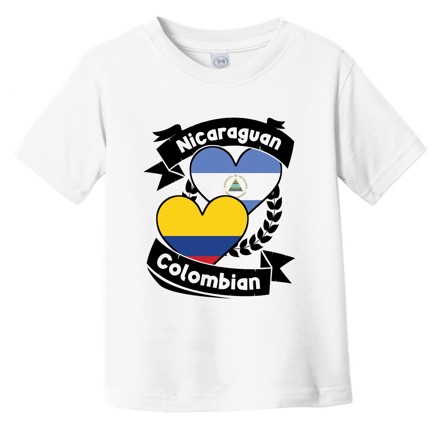 Nicaraguan Colombian Heart Flags Nicaragua Colombia Infant Toddler T-Shirt