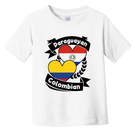 Paraguayan Colombian Heart Flags Paraguay Colombia Infant Toddler T-Shirt