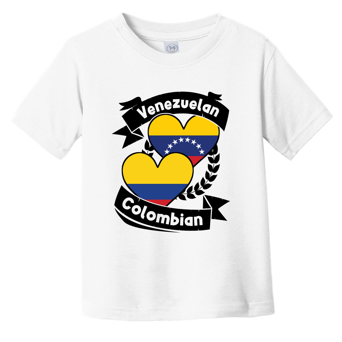 Venezuelan Colombian Heart Flags Venezuela Colombia Infant Toddler T-Shirt