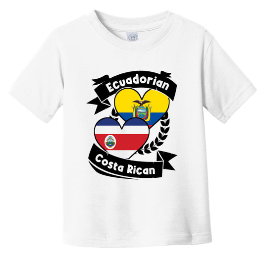 Ecuadorian Costa Rican Heart Flags Ecuador Costa Rica Infant Toddler T-Shirt