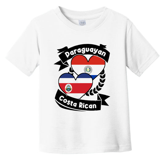 Paraguayan Costa Rican Heart Flags Paraguay Costa Rica Infant Toddler T-Shirt