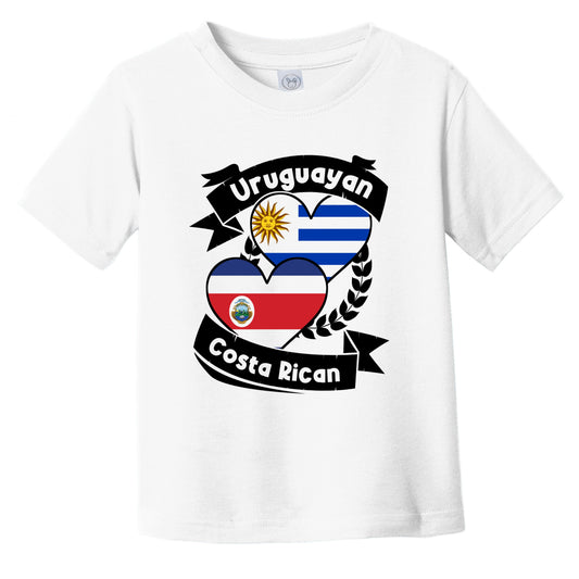 Uruguayan Costa Rican Heart Flags Uruguay Costa Rica Infant Toddler T-Shirt