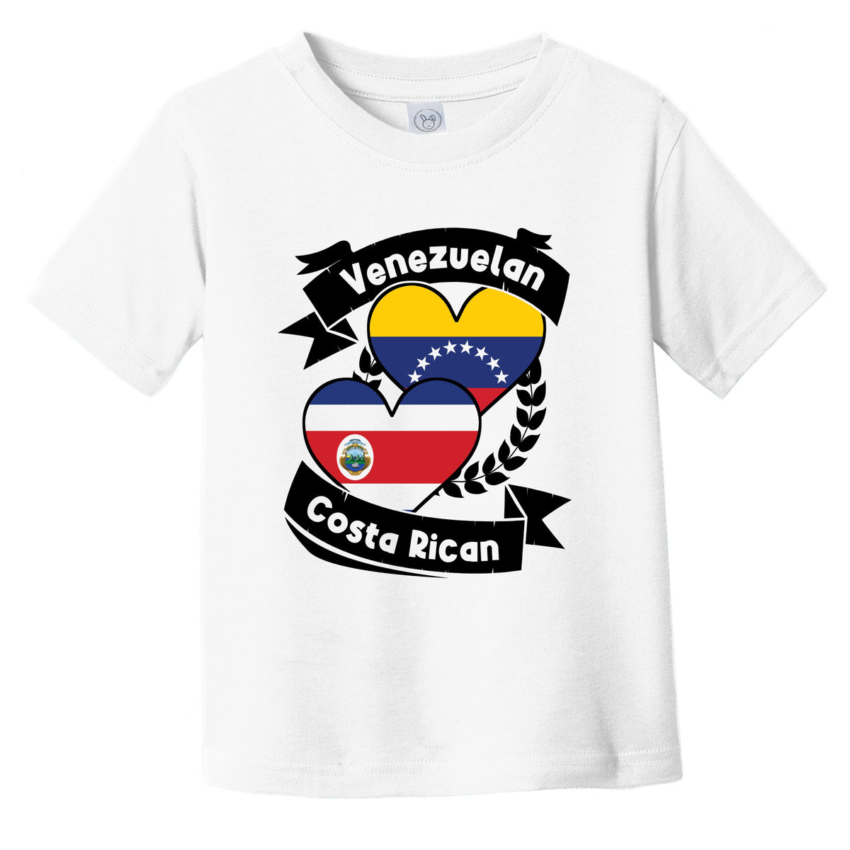 Venezuelan Costa Rican Heart Flags Venezuela Costa Rica Infant Toddler T-Shirt